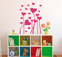 corazones en vinilo magenta